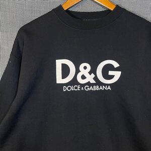 D&G スウェット DOLCE&GABBANA ドルチェアンドガッバーナ Y2K　00s 00年代 オールド トレーナー センターロゴ ビッグロゴ ブラック 玉10899