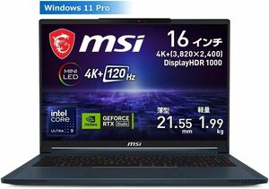 ★241064 MSI未開封保証品 Studio-A1VIG-2003JP Core Ultra 9 NVIDIA GeForce RTX 4090 Laptop GPU ゲーミングノートPC 4526541196546 