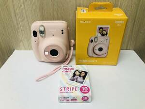 FUJIFILM/富士フィルム/instax mini 11/チェキ/インスタントカメラ/ブラッシュピンク/インスタントカメラ/通電確認済み/箱付き