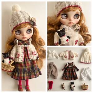 ＊Blythe outfit＊ ブライスサイズのお洋服と布花アクセサリーなどの1０点セット