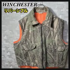 WINCHESTER ツリーカモ カモフラ メンズ  リバーシブル ベスト 古着