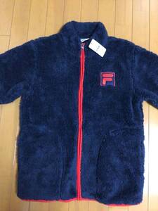 新品　未使用　タグ付き　フィラ　FILA ボアジャケット　ボアフリースジャケット　160cm ネイビー　紺色