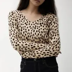 AZUL by moussy NUDIE 2WAY LEOPARD KNITⅡ