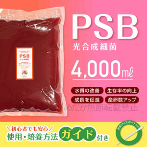 特濃縮★PSB　光合成細菌　4000ml　★　メダカ　めだか　クロレラ　金魚　熱帯魚　ミジンコ　ゾウリムシ　ミドリムシ　スポイト付き