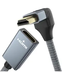 HDMI 2.0 延長ケーブル L型 270度、HDMI タイプA オス-メ