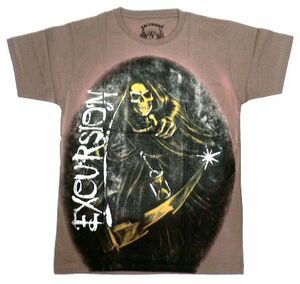 新品アウトレット★EXCURSION死神スカル プリントTシャツ Mサイズ/定価より50%OFF