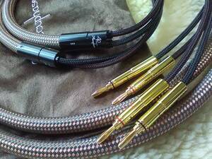 Accuphase design. 24Kバナナプラグ搭載☆ High Fidelity Sound 6N OCC スピーカーケーブル 2.0ｍペア 未使用品 