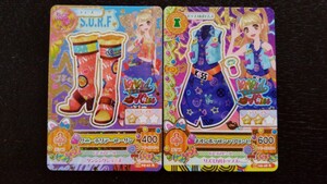 アイカツ★2014 5弾R★ネオンポップシャツワンピ、ブーサン2枚セット★