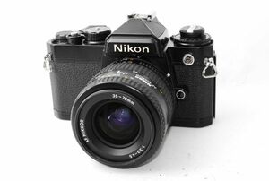 ★実用美品★ ニコン NIKON FE ボディ ブラック + MF-16 + レンズ AF NIKKOR 35-70mm F3.3-4.5 ★シャッター全速 露出計 完動★ #J901315