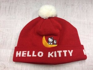 レトロ サンリオ Sanrio ハローキティー キティちゃん ポンポン付き ニットキャップ ビーニー レディース 赤