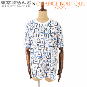 101705663 エルメス HERMES ラビリンス ホースビット クルーネック ホワイト コットン 半袖 S 半袖Ｔシャツ レディース