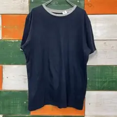 OLD NAVY アメカジ 古着 リンガーTシャツ ネイビー M 無地