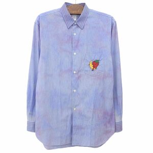 美品 COMME des GARCONS SHIRT コムデギャルソンシャツ × Sky High Farm スカイハイファーム タイダイ ストライプ シャツ メンズ ブルー M