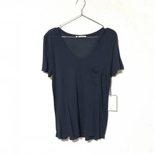 未使用★ティー バイ アレキサンダーワン T by Alexanderwang★モダール カットソー ポケット Tシャツ ネイビー size S