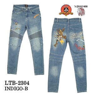 【セール！38%OFF SALE！】THE BRAVEMAN×LOONEY TUNES　ストレッチデニム バイカーパンツ　LTB-2304－インディゴ-B－34インチ