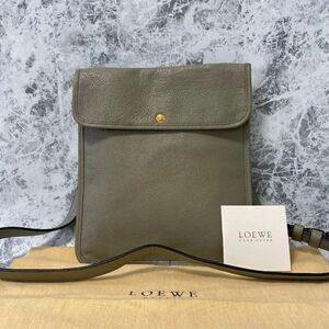 LOEWE ロエベ カーフ ショルダーバッグ レザー カーキ ヴィンテージ 2-24614