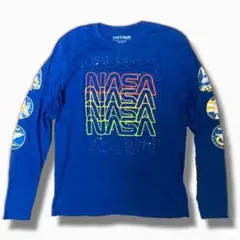 古着 vintage NASA ロンT 袖プリント プリントT 青 ブルー