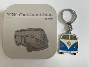 新品　正規品　Volkswagen フォルクスワーゲン　ワーゲンバス　キーリング　キーホルダー　青　ブルー　ディーラー購入品