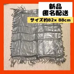 【即購入可】ストール　マフラー　防寒　風呂敷　冬　グレー　柔軟　ツヤ　布　首