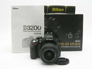 ★ハローカメラ★1円スタート★3724 Nikon D3200 18-55 VR Kit 2420万画素 （CD.箱.説明書付 .Avコード有り】 動作品 現状 即決有り