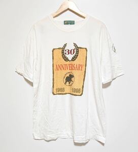 H8982gg HUNTING WORLD(ハンティングワールド) サイズM 半袖Tシャツ ホワイト メンズ コットン100% 古着 カジュアル 夏 おしゃれ プリント