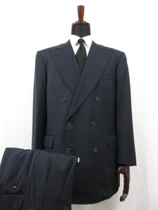 HH 超美品 【ブリオーニ Brioni】 ウール素材 ダブル6ボタン スーツ (メンズ) size52 濃紺 ネイビー 紺無地 イタリア製 ■27HR3518