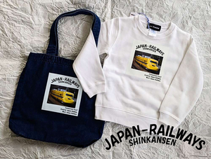 【ホワイト/キッズ110】新品 超人気ドクターイエロー JR新幹線トレーナー カード付/ 希少 公式写真 鉄道好きに JR東海 JR西日本 親子で