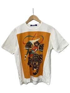 JUNYA WATANABE COMME des GARCONS MAN◆Tシャツ/L/コットン/GRY/WT-T015/和柄