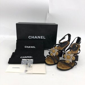 CHANEL シャネル パンプス ラインストーン 36【CLAA7015】