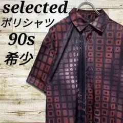 【w504】一点物USA古着セレクテッド90s半袖ポリシャツアロハハワイアン総柄