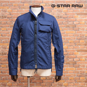 1円/G-STAR RAW/Lサイズ/ブルゾン UTILITY HB TAPE JKT D18980-9288 ハリ コシ◎ ミリタリー調 新品/青/ブルー/jh197/