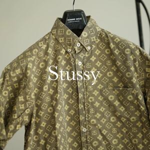 stussy LOUIS VUITTON モノグラム サンプリング 半袖シャツ ステューシー 総柄 ビンテージ オールド old