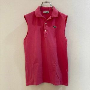 vintage◆ラコステ CHEMISE◆LACOSTE/ラコステ ノースリーブポロシャツ ピンク レディース 40 ON3404