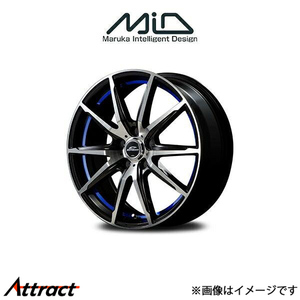 MID シュナイダー RX 02 アルミホイール 1本 MPV LY3P(18×7J 5-114.3 INSET48 ブラックポリッシュ/アンダーカットブルー)SCHNEIDER RX 02