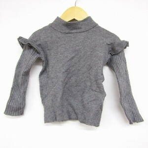 アプレ レ クール 肩フリル ニット 長袖セーター トップス 女の子用 80サイズ グレー ベビー 子供服 apres les cours