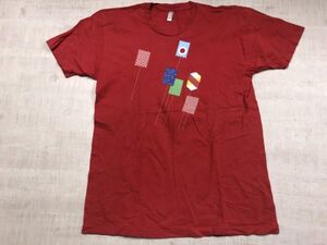 USA製 Y2K 00s アップル APPLE IT企業物 2008 アメリカンアパレル American Apparel カイト 凧 半袖Tシャツ カットソー メンズ L 赤