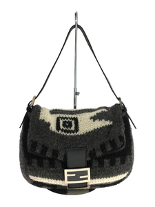 FENDI◆ハンドバッグ/-/GRY/無地/フェンディ/ノルディックニットマンマバケット/保存袋有