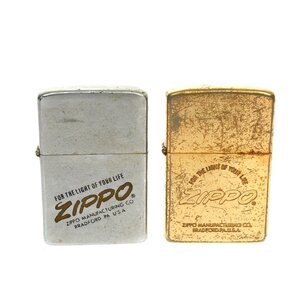 1円スタート Zippo ジッポー オイルライター 2点セット FOR THE LIGHT OF YOUR LIFE ゴールド シルバー 喫煙具 煙草グッズ 着火未確認