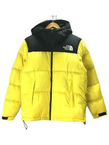 THE NORTH FACE◆ザノースフェイス/ヌプシフーディダウンジャケット/Lサイズ/ナイロン/イエロー/ND92041R