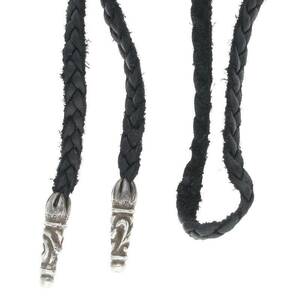 クロムハーツ Chrome Hearts LEATHER BRAID/スクロールレザーブレード シルバーネックレス 中古 SJ02