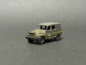 SMV 1/144 UAZ-469 4輪駆動軍用車ウクライナ軍仕様【同梱可】現代 ロシア ワールドタンクミュージアム マイクロアーマー 自作Ver