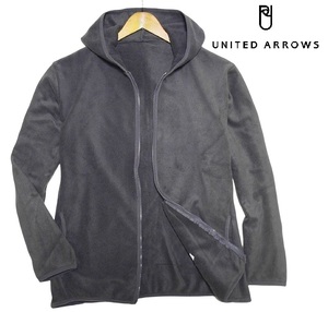 新品!! ユナイテッドアローズ 起毛 フリース ジップ パーカー グレー (L) ☆ UNITED ARROWS メンズ ジャケット パイピング 灰系 ★