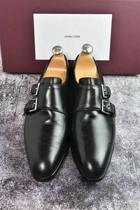 ジョンロブ　ナセビー　5.5E (24.0cm程度)　ブラック　7000ラスト　John Lobb　ダブルモンクストラップ　プレステージライン