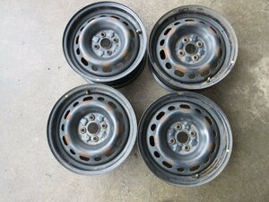 6565ネ4○15×6J PCD100 4H +45 DC5W ベリーサ マツダ純正 鉄ホイール スチールホイール 4本　【本州四国九州送料無料】　