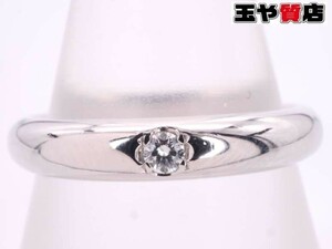 ミキモト 美品 ダイヤ 0.03ct 甲丸 リング 11号 pt950 プラチナ