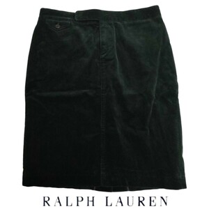 RALPH LAUREN /ラルフローレン レディース コーデュロイ 膝丈スカート ブラック系 11サイズ 秋冬春 I-4671