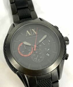 動作未確認 アルマーニエクスチェンARMANIEXCHANGE AX1215 メンズ腕時計 ブラック文字盤 現状品 カ15