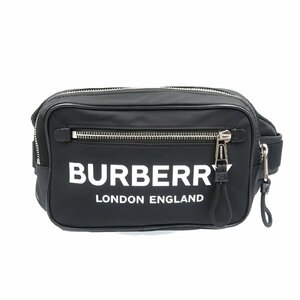 未使用 バーバリー 8021089 ナイロン シルバー金具 ブラック ボディバッグ ウエストバッグ 1678 BURBERRY