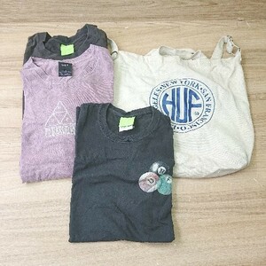 ◇ 《 HUF ハフ まとめ売り四点セット Tシャツ ショルダーバッグ メンズ 》 E 1406180099497