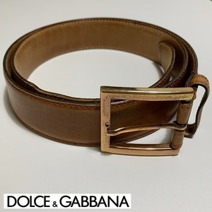 【中古】★DOLCE＆GABBANA★ドルチェ＆ガッバーナ★　ベルト　ベージュ　90cm/36inch　イタリア製　100172